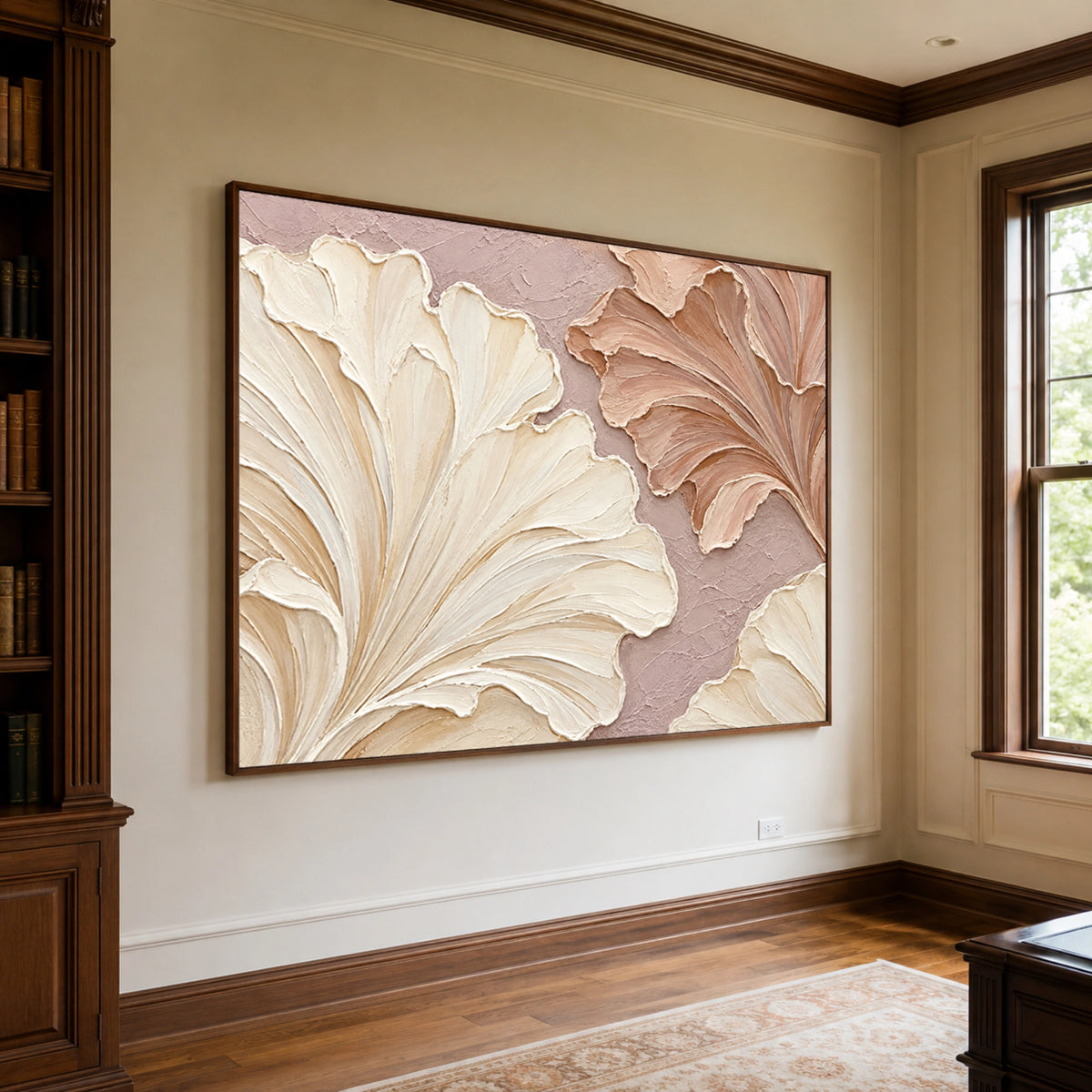 Textured & Impasto Art｜Soft Blush Petal Harmony
