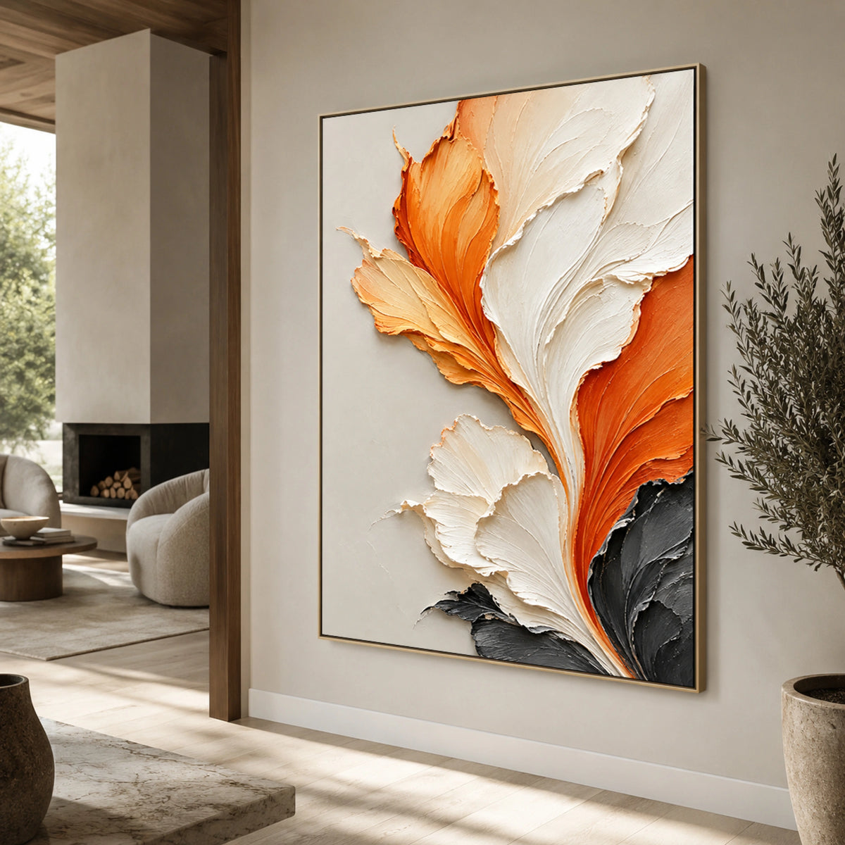 Textured & Impasto Art｜Terracotta Bloom Relief