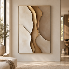 Textured & Impasto Art｜Golden Waves of Balance