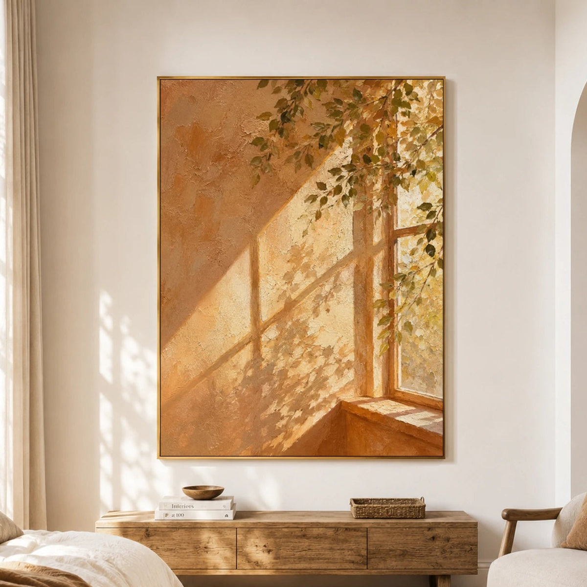 Expressive Contemporary Art｜Amber Leaf Shadows