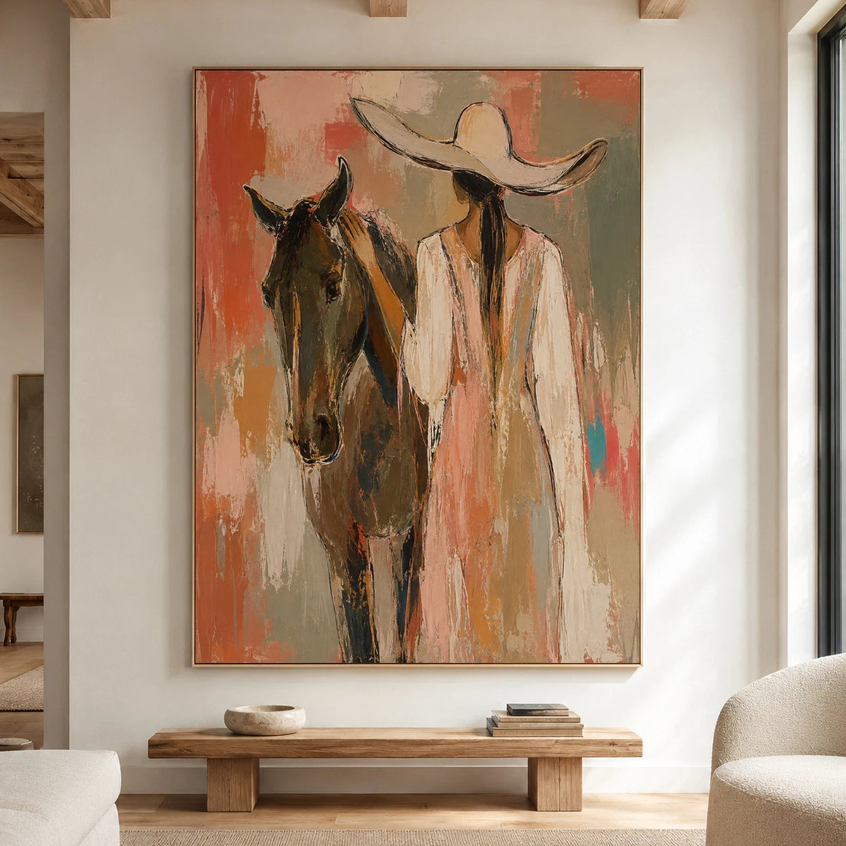 Western Pop Art｜Cowgirl and Horse Portrait