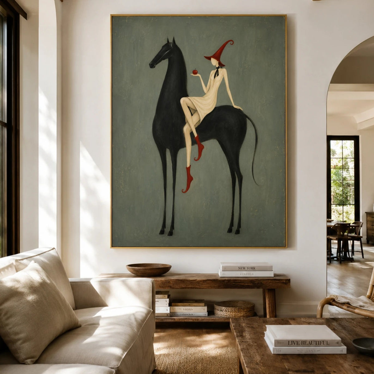 Vintage Americana Art｜The Apple Rider