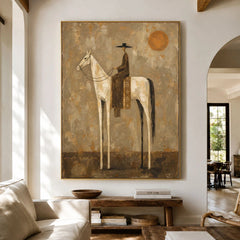 Vintage Americana Art｜Golden Sun Quiet Rider