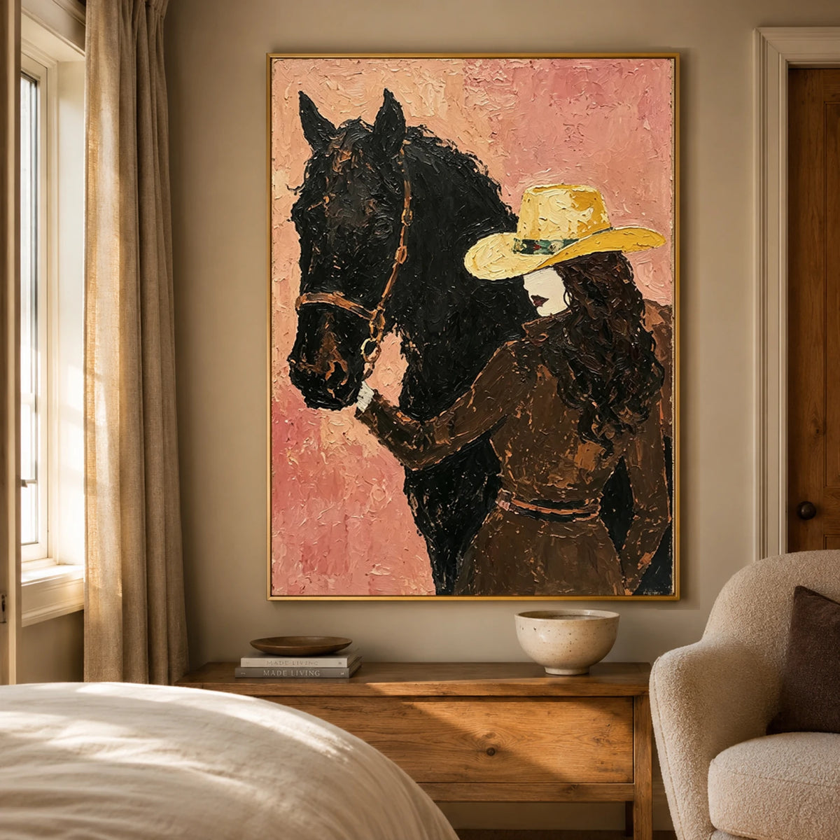 Vintage Americana Art｜Golden Hat Rider