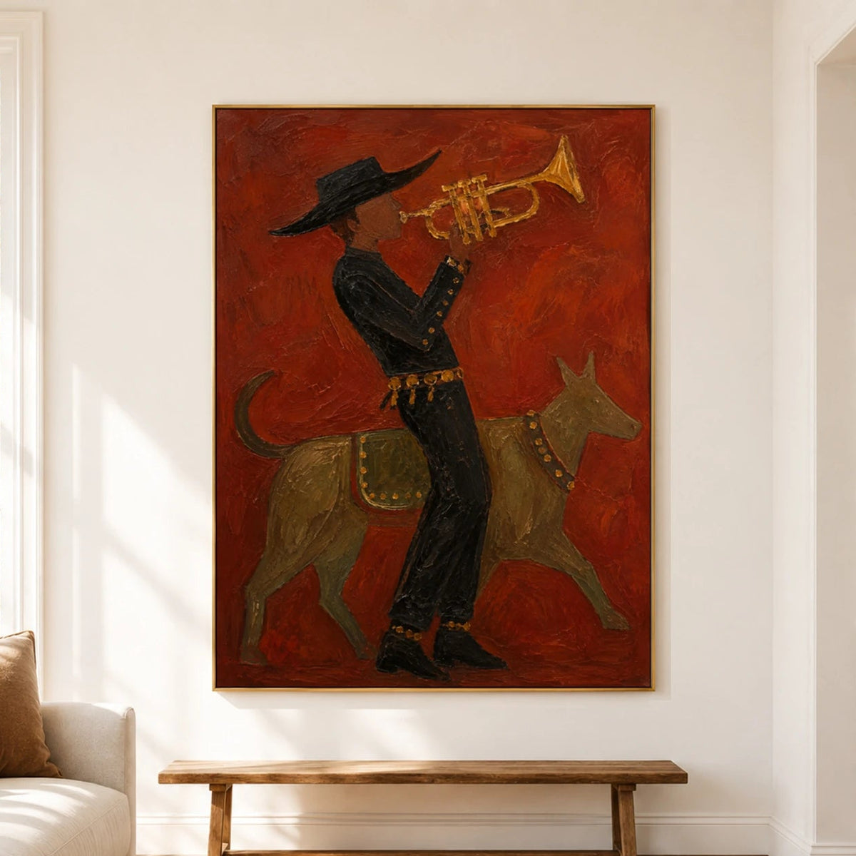 Modern Folk Art｜Crimson Trumpet Rider