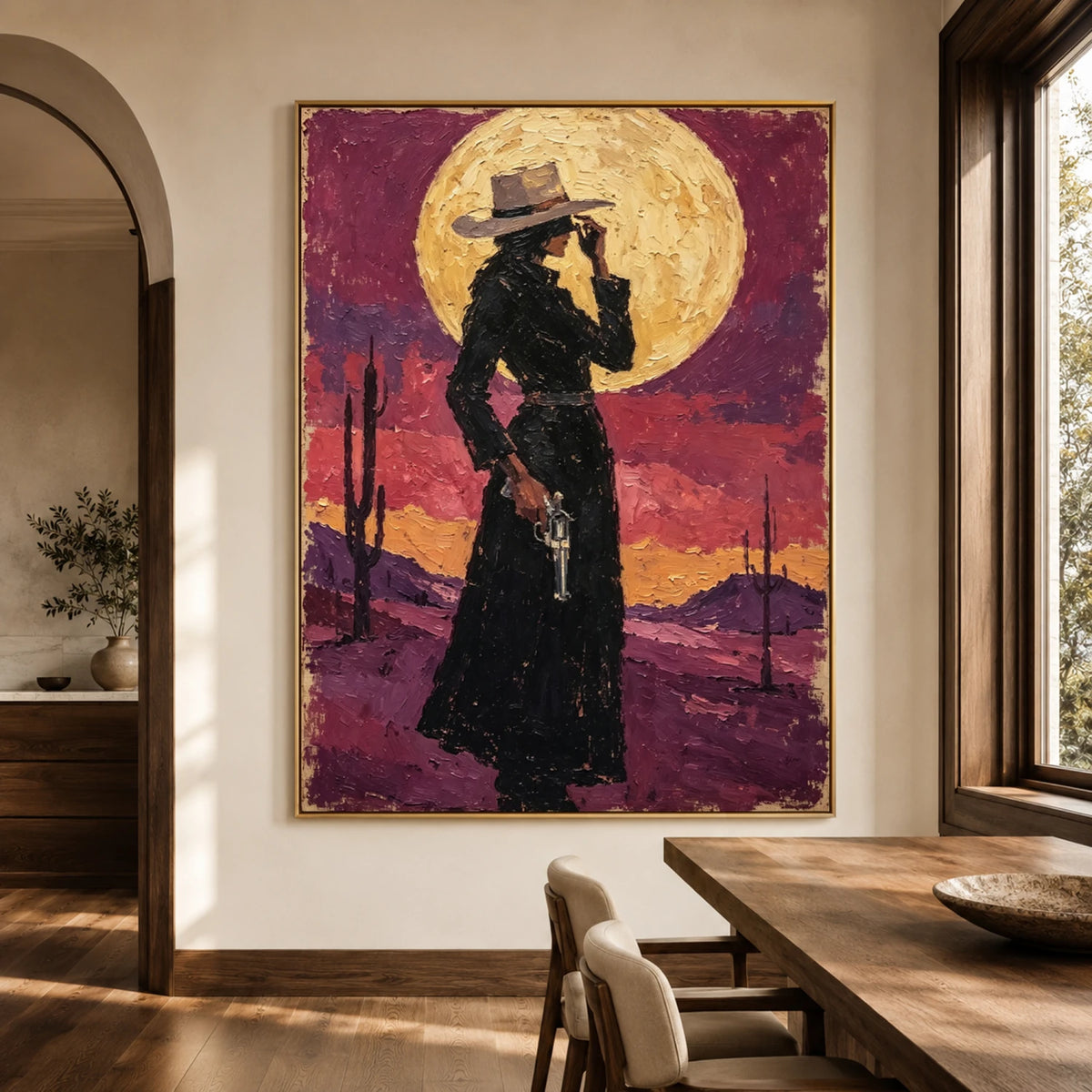 Vintage Americana Art｜Midnight Desert Outlaw