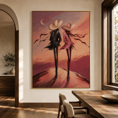 Western Pop Art｜Twin Riders at Dusk