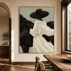 Vintage Americana Art｜Black Hat, White Shadow