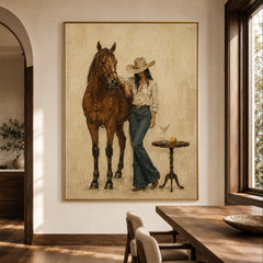 Western Pop Art | Cowgirl and Horse Western Lifestyle