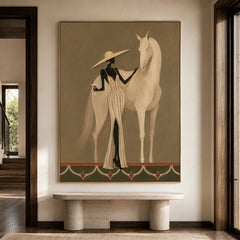 Modern Folk Art｜Ivory Horse Elegance