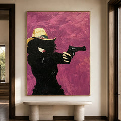 Vintage Americana Art｜Purple Outlaw Silhouette