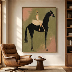 Modern Folk Art｜Ballerina Black Horse