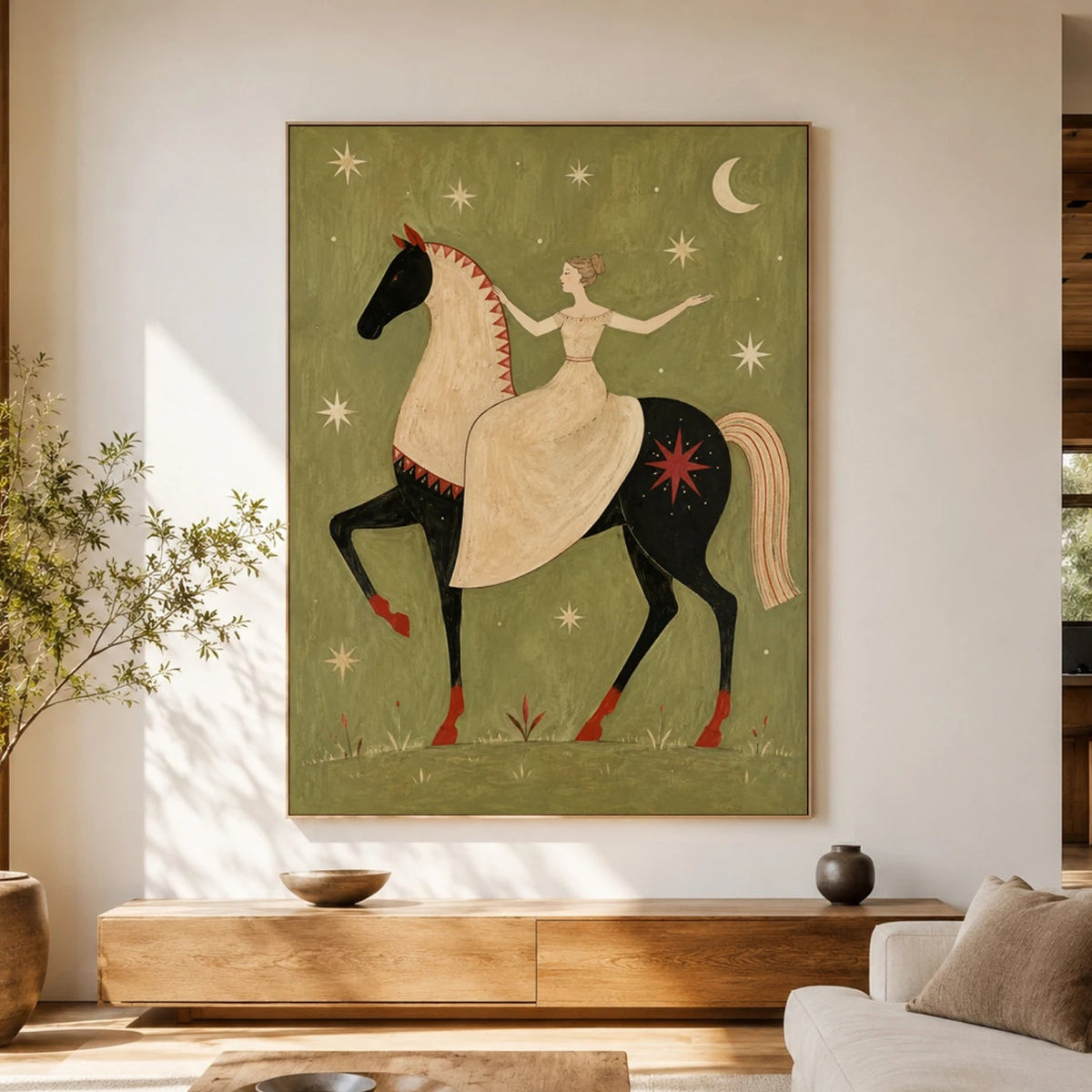Modern Folk Art｜Moonlit Horse Tale