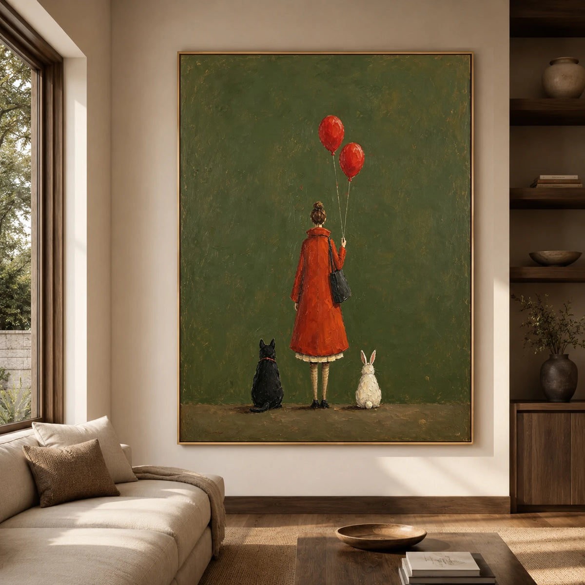 Modern Folk Art｜Crimson Balloon Companions