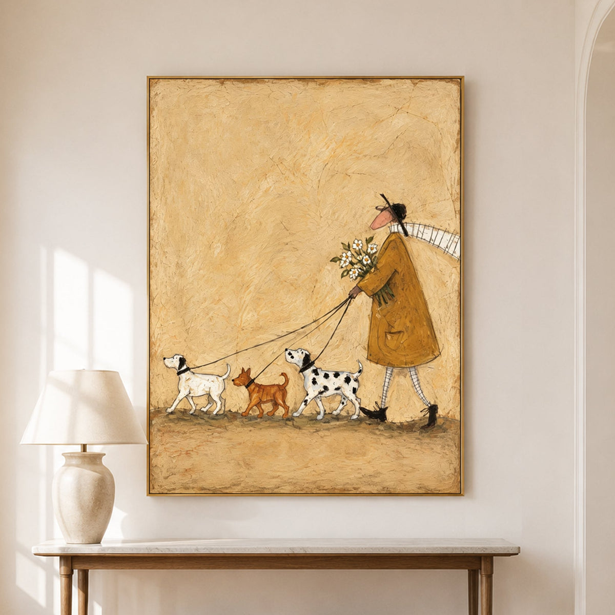Whimsical Folk Art | Daisy Walk with Three Companions