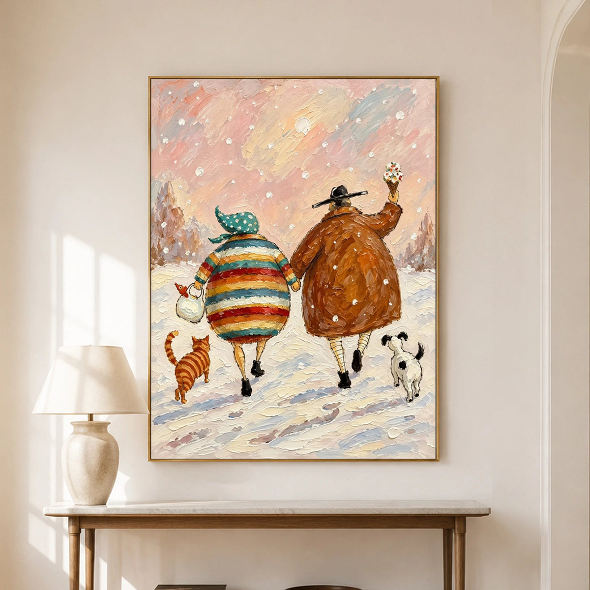 Modern Folk Art｜Winter Walk with Animal Friends