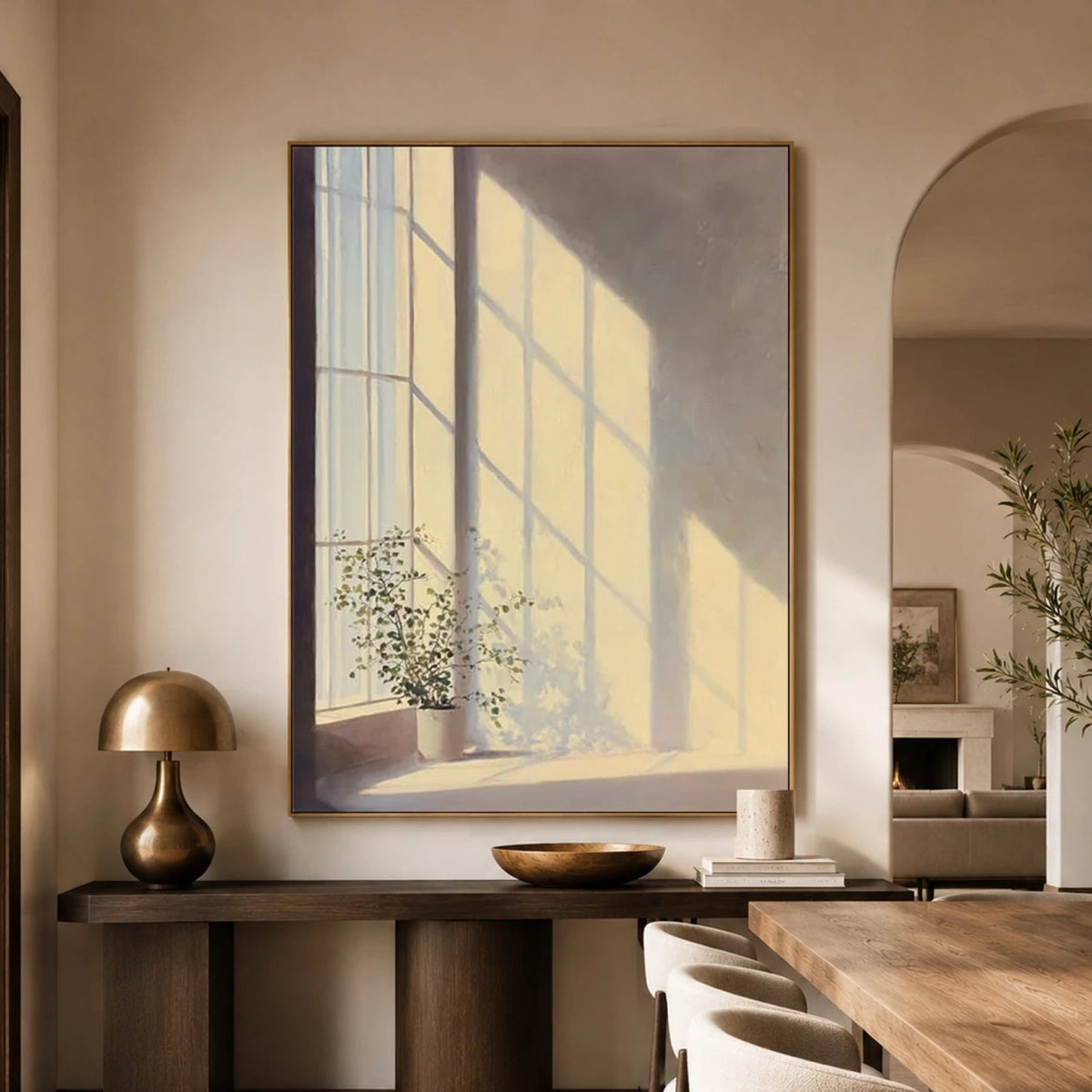 Expressive Contemporary Art｜Golden Window Stillness