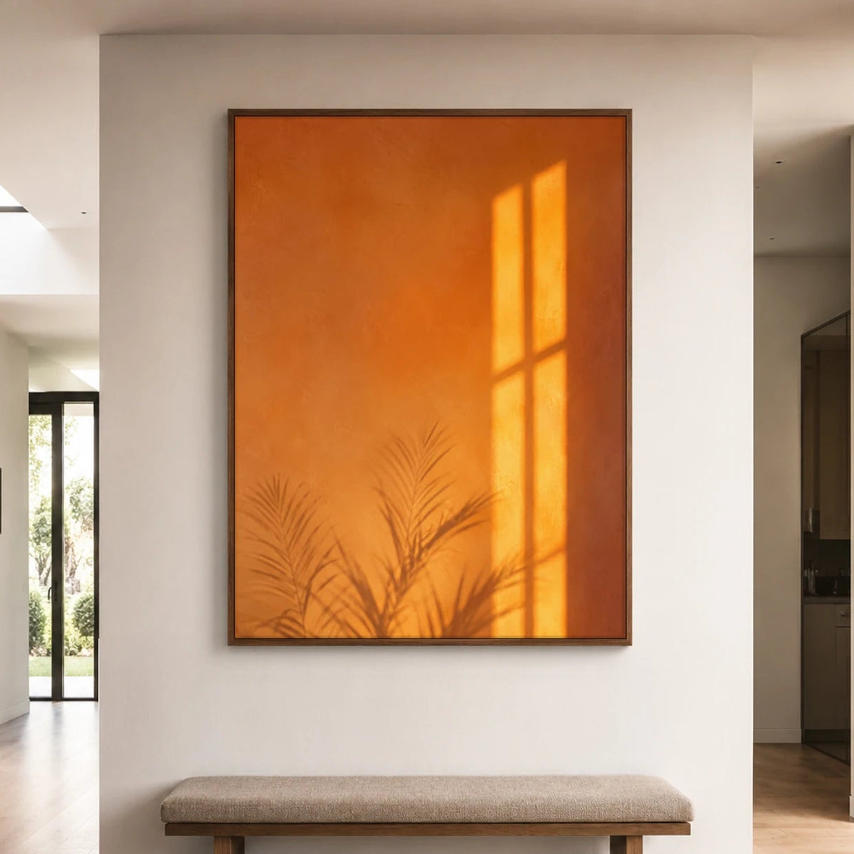 Expressive Contemporary Art｜Golden Palm Shadows