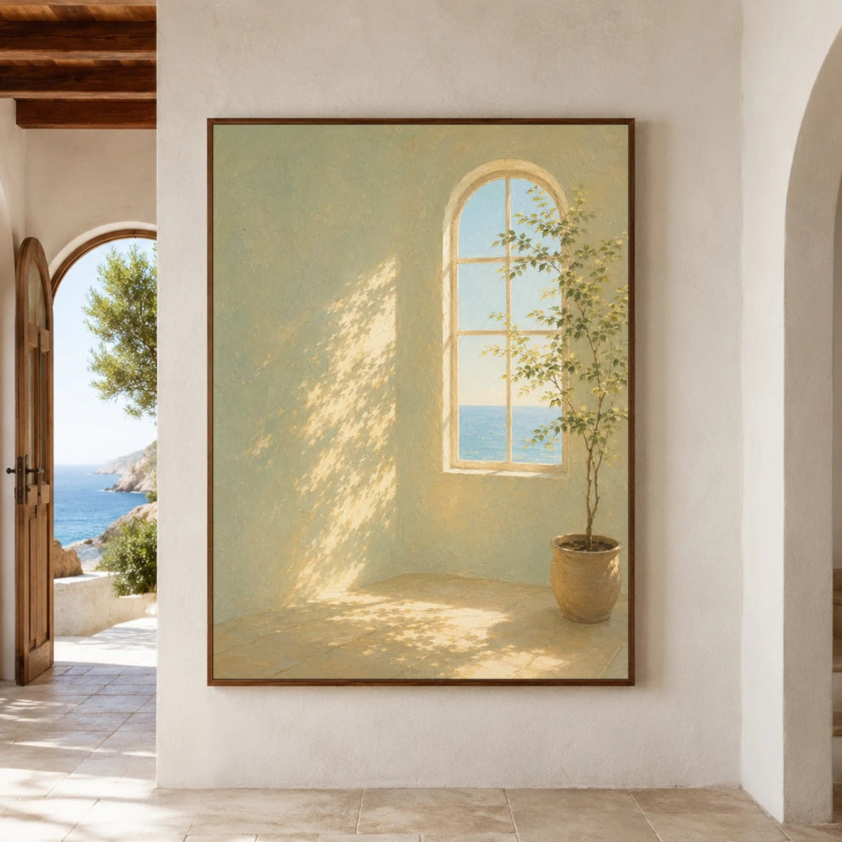 Expressive Contemporary Art｜Sunlit Coastal Arch
