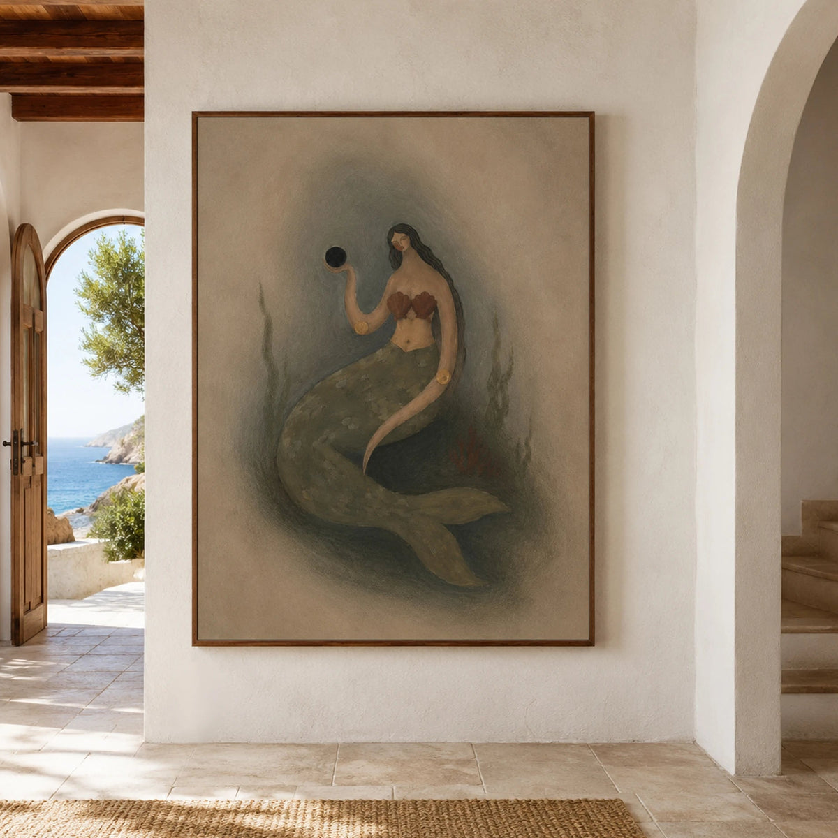 Modern Folk Art｜Moonlit Mermaid