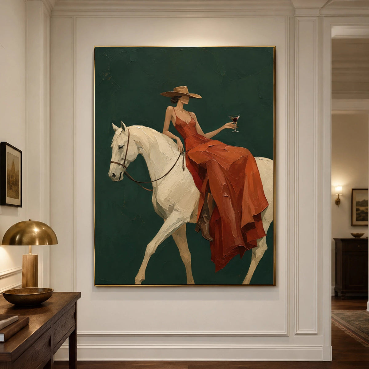 Western Pop Art｜Cowgirl on White Horse