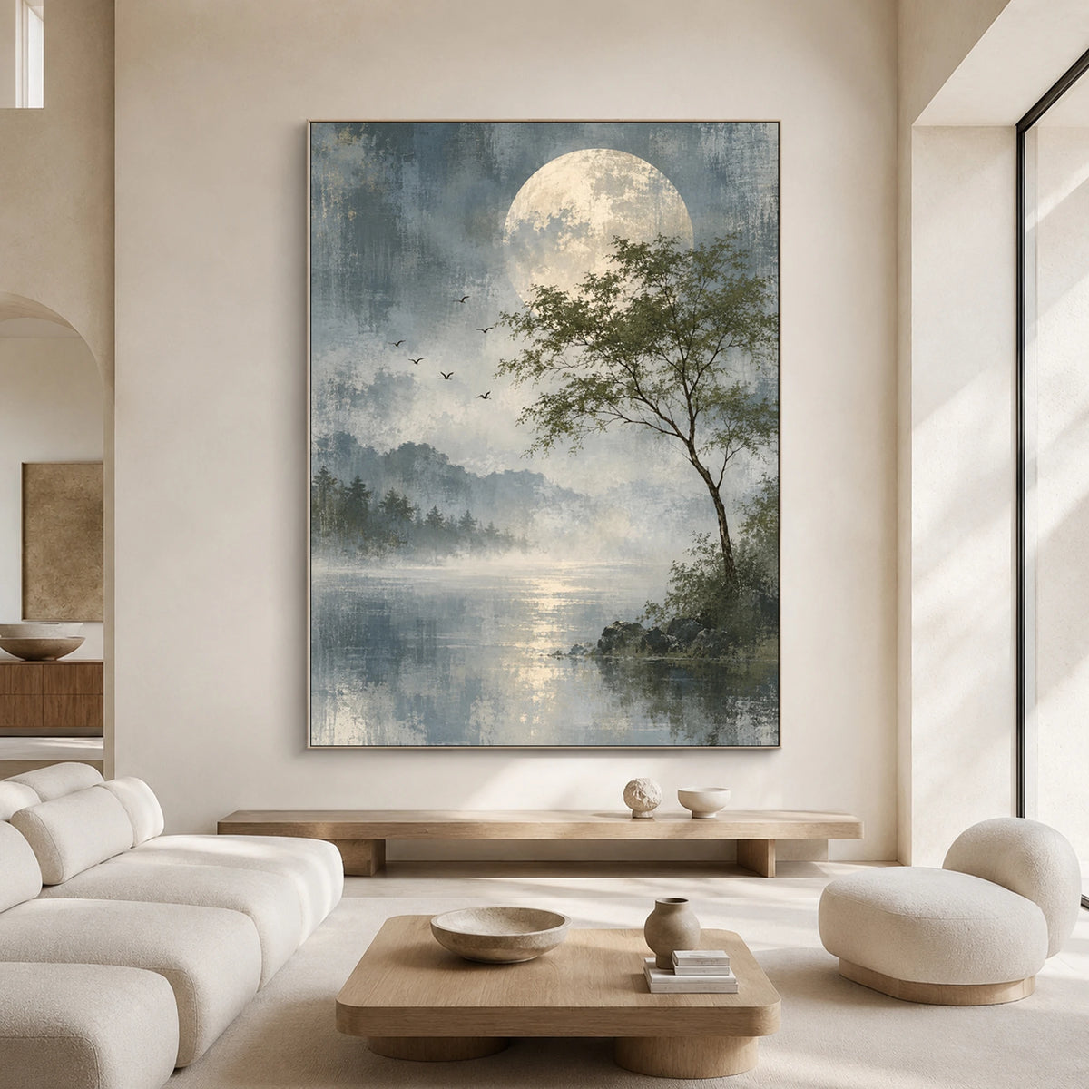 Expressive Contemporary Art｜Moonlight on Still Waters