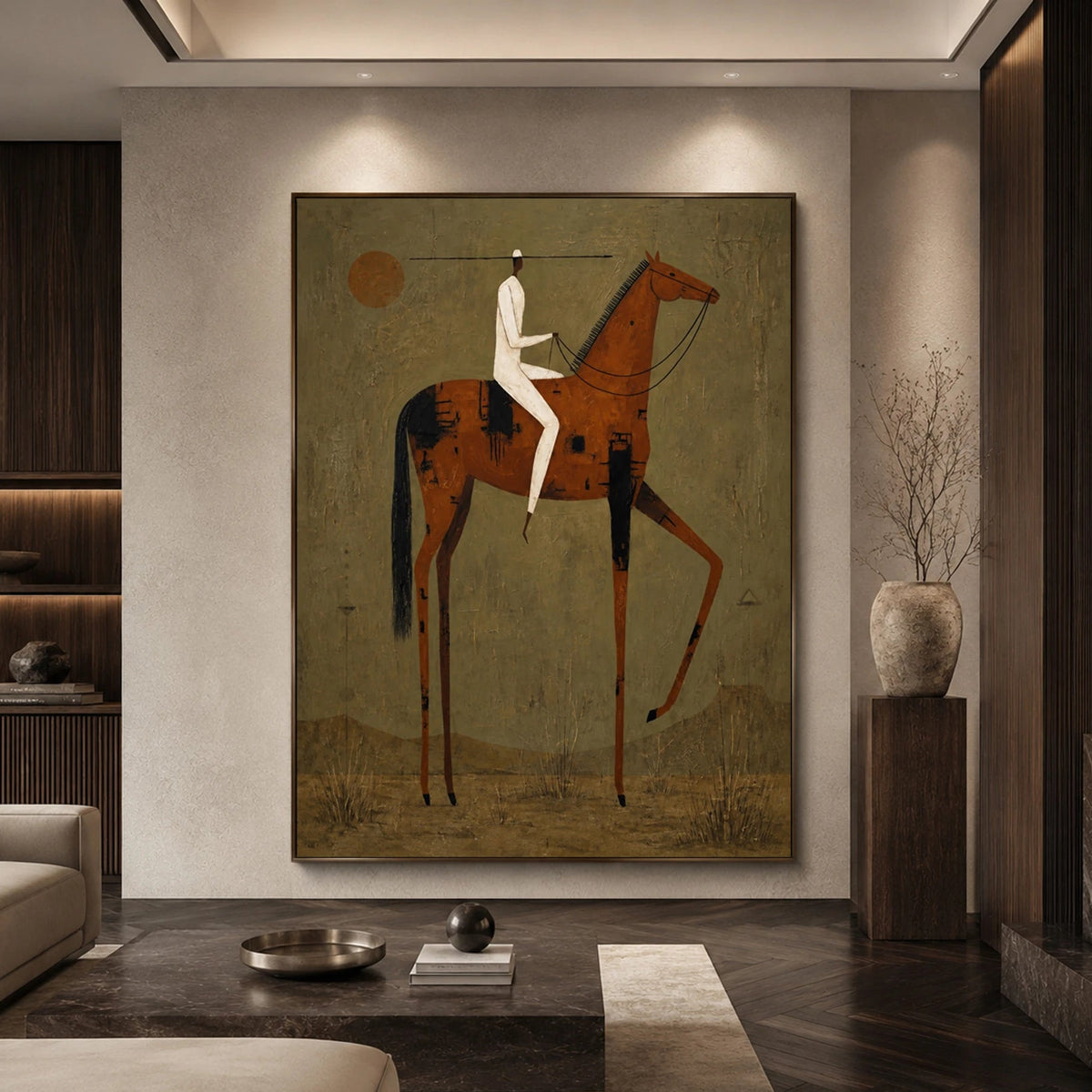 Vintage Americana Art｜Rust Plains Horseman