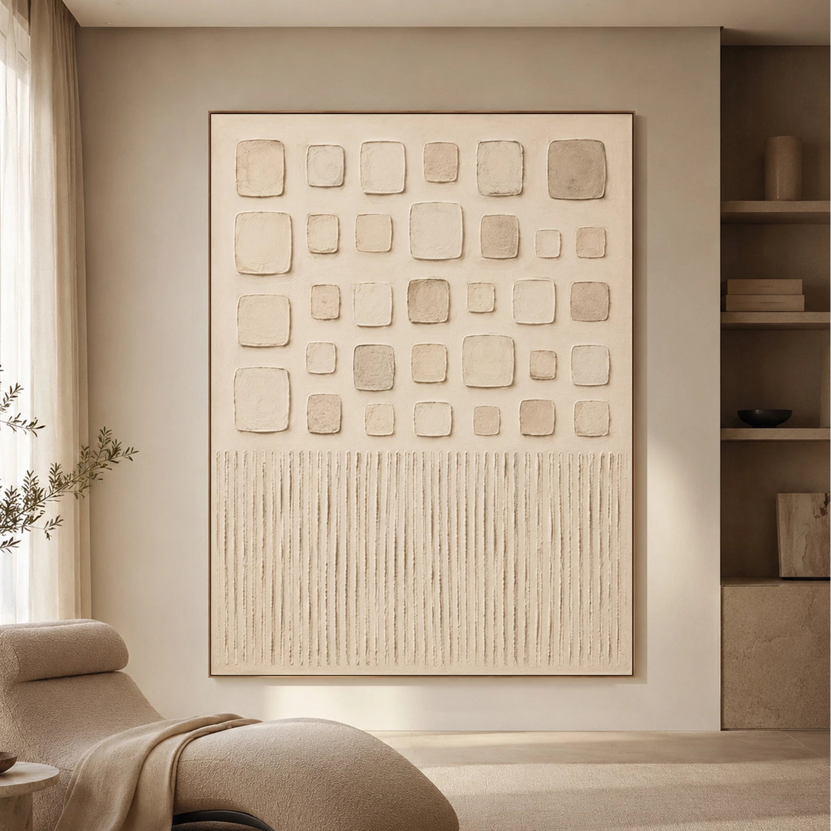 Textured & Impasto Art｜Quiet Block Rhythm