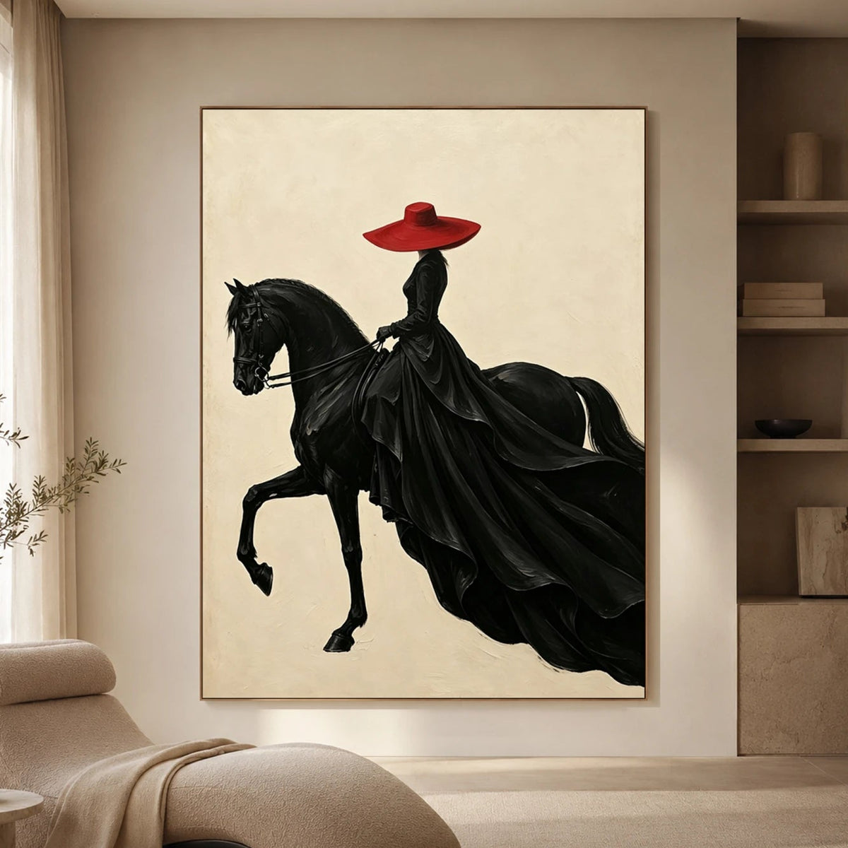 Vintage Americana Art｜Scarlet Midnight Rider