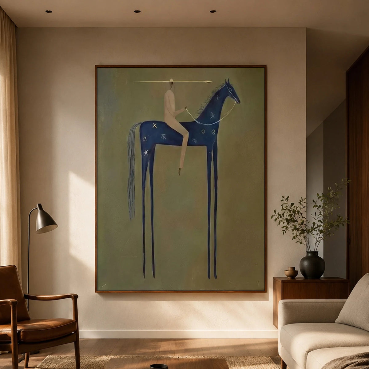 Vintage Americana Art｜Indigo Horse Rider