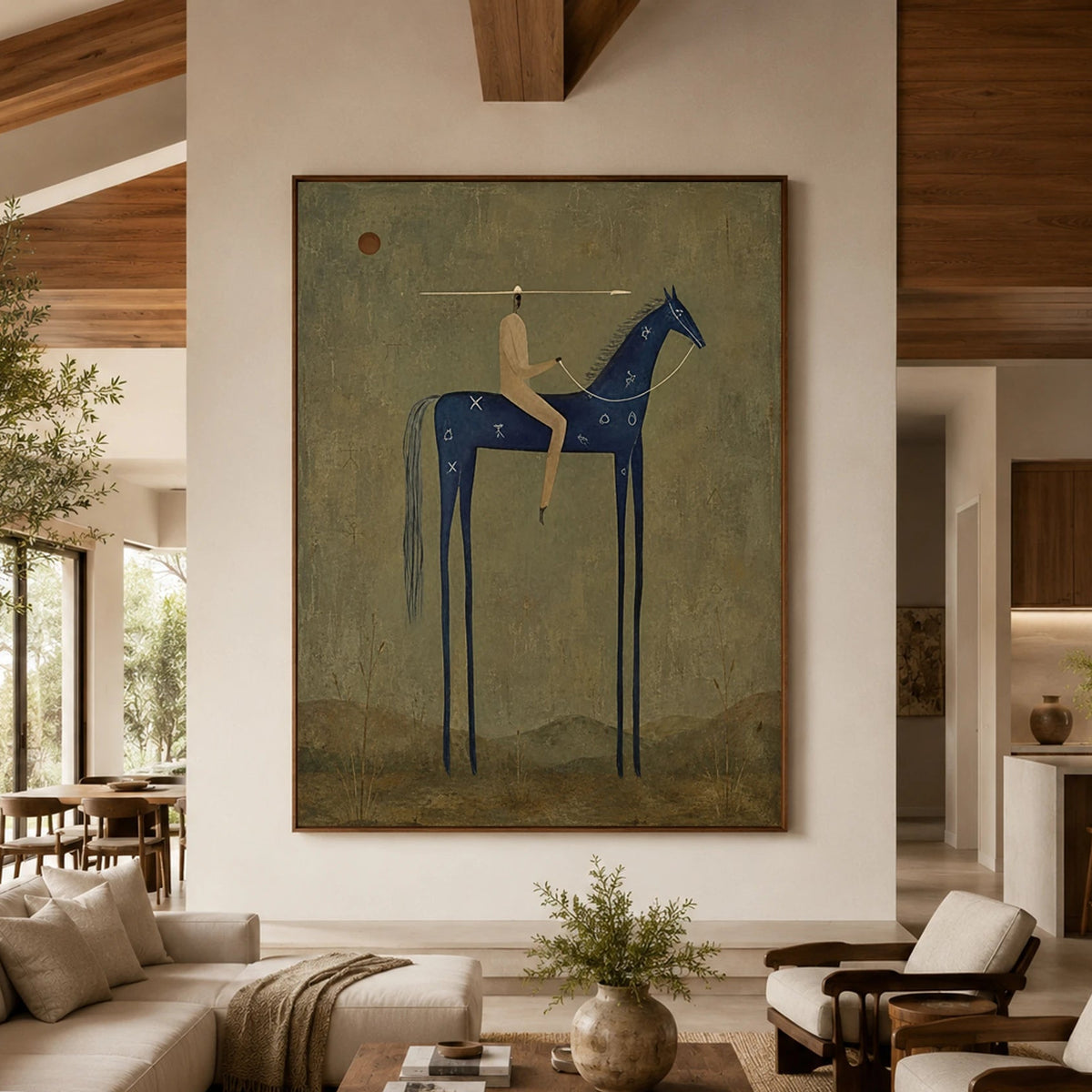 Vintage Americana Art｜Indigo Lance Rider