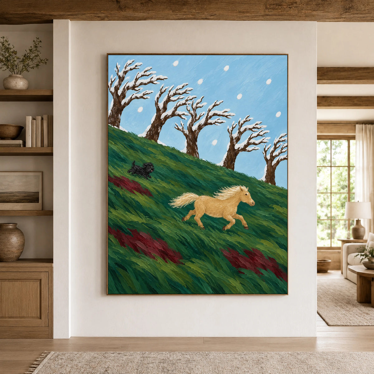 Modern Folk Art｜Winter Meadow Run