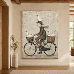 Modern Folk Art｜Whimsical Goose Ride