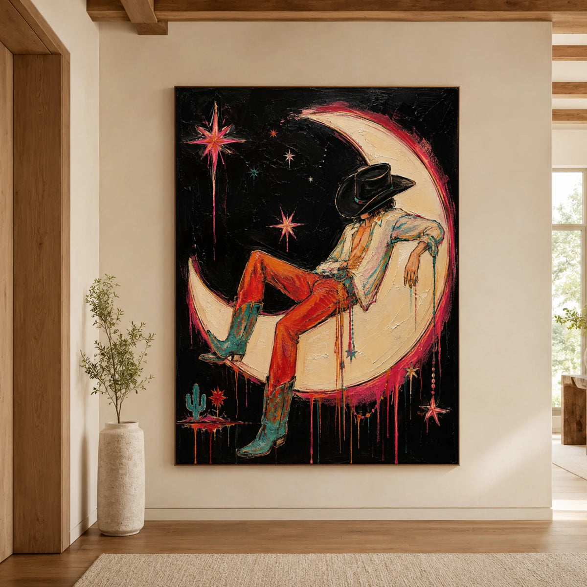 Western Pop Art｜Moonlit Cowboy Dream