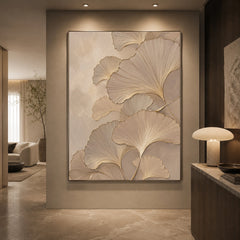 Textured & Impasto Art｜Golden Ginkgo Elegance