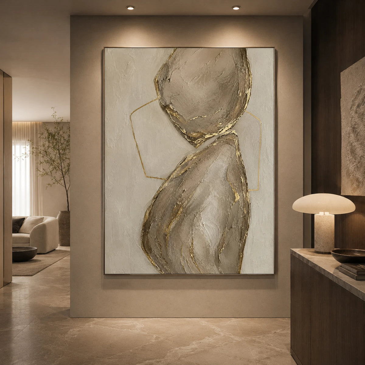 Textured & Impasto Art｜Golden Organic Forms