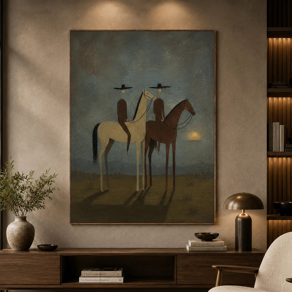 Vintage Americana Art｜Twilight Twin Riders