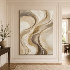 Textured & Impasto Art｜Golden Flowing Harmony