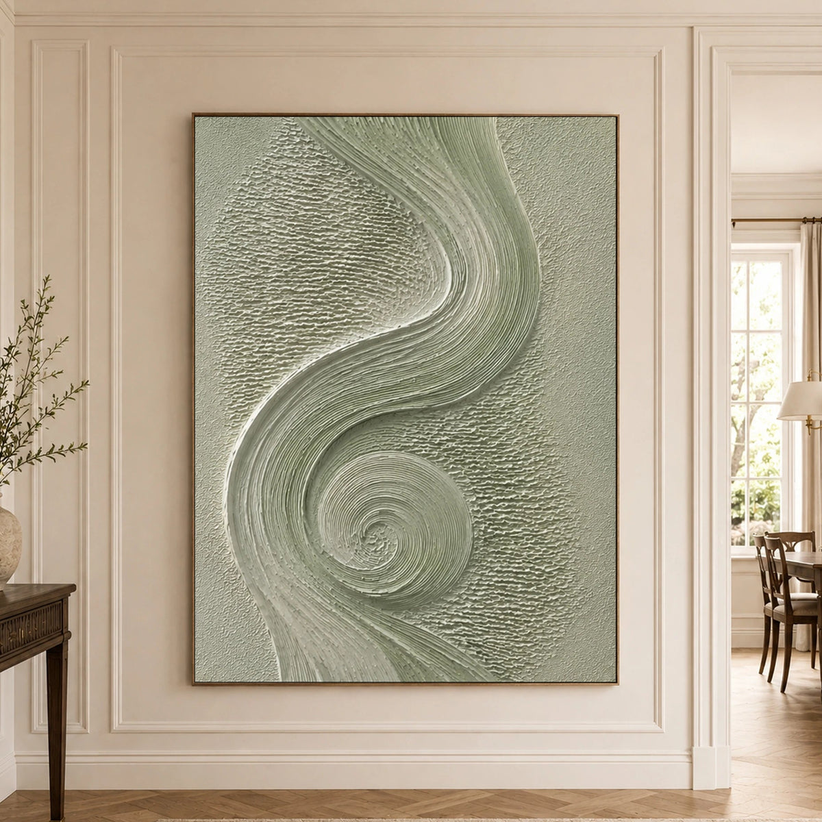 Textured & Impasto Art｜Olive Current
