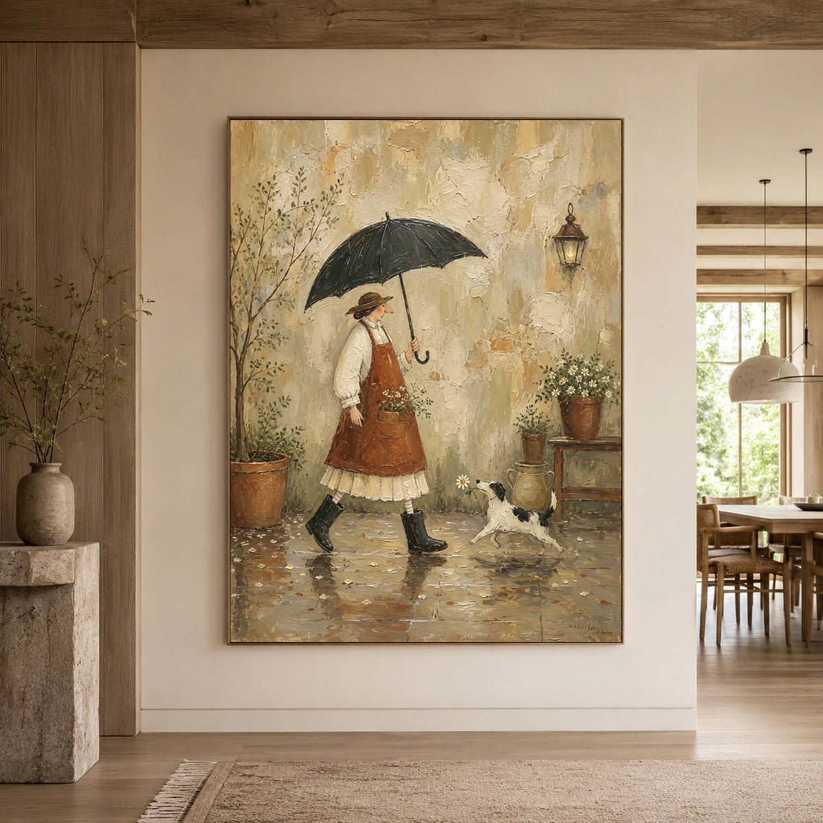 Modern Folk Art｜Rainy Garden Stroll