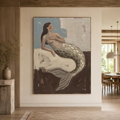 Modern Folk Art｜Silver Mermaid