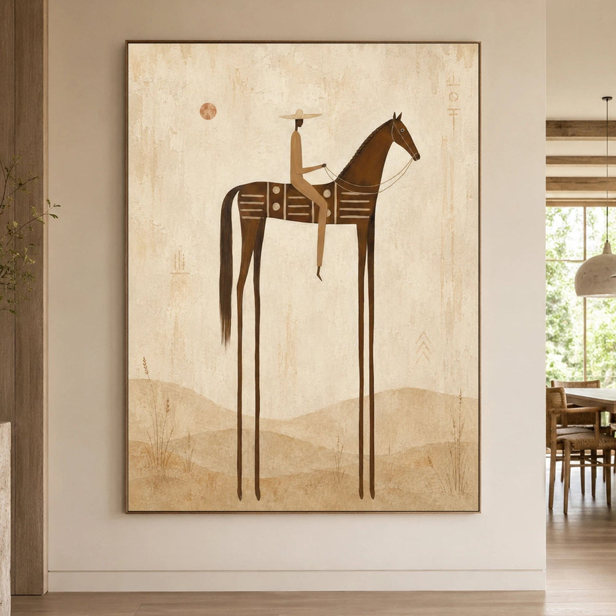 Vintage Americana Art｜Sandstone Horse Rider