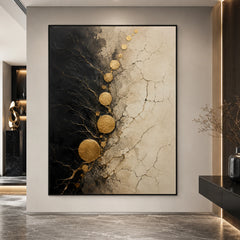 Textured & Impasto Art｜Golden Fracture Balance