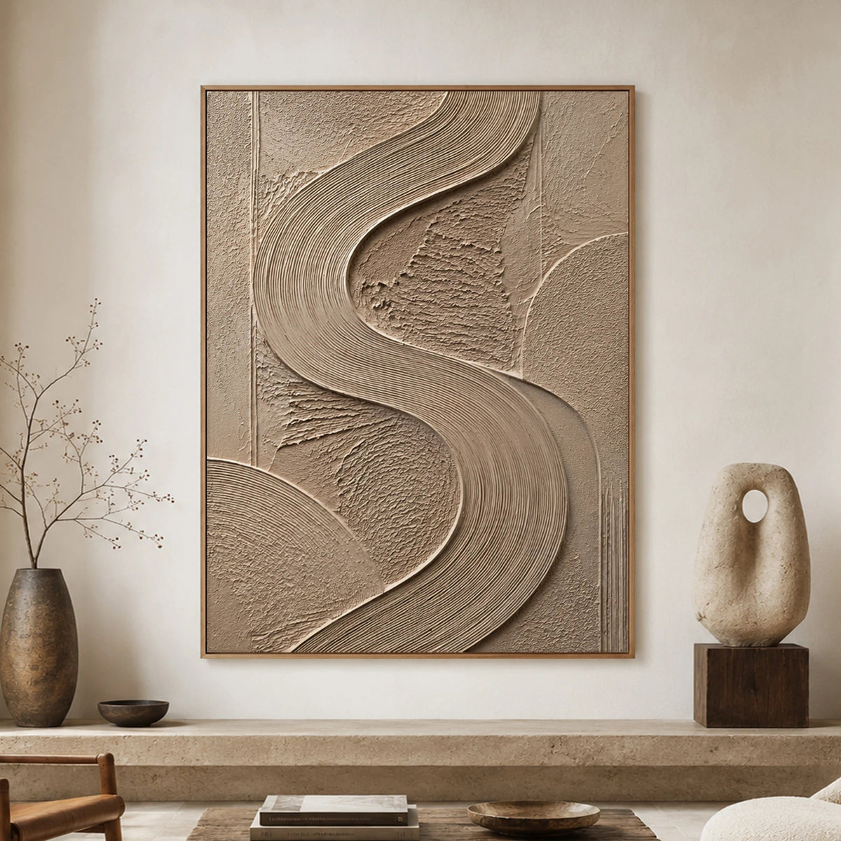 Textured & Impasto Art｜Dune Curve Relief