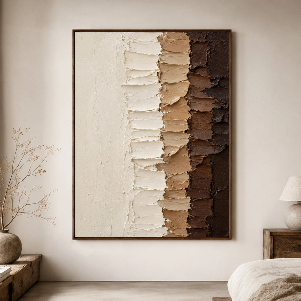 Textured & Impasto Art｜Cocoa Drift Relief