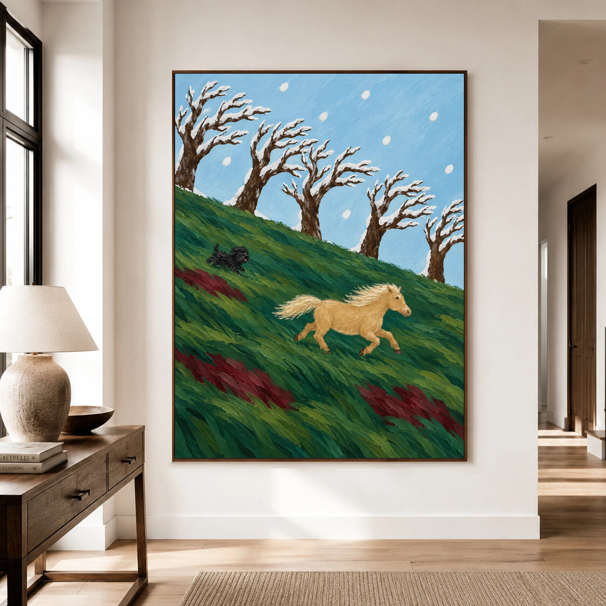 Modern Folk Art｜Winter Meadow Run