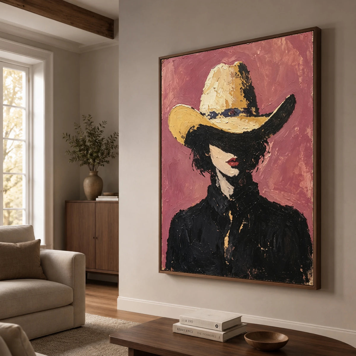 Vintage Americana Art｜Golden Hat Portrait