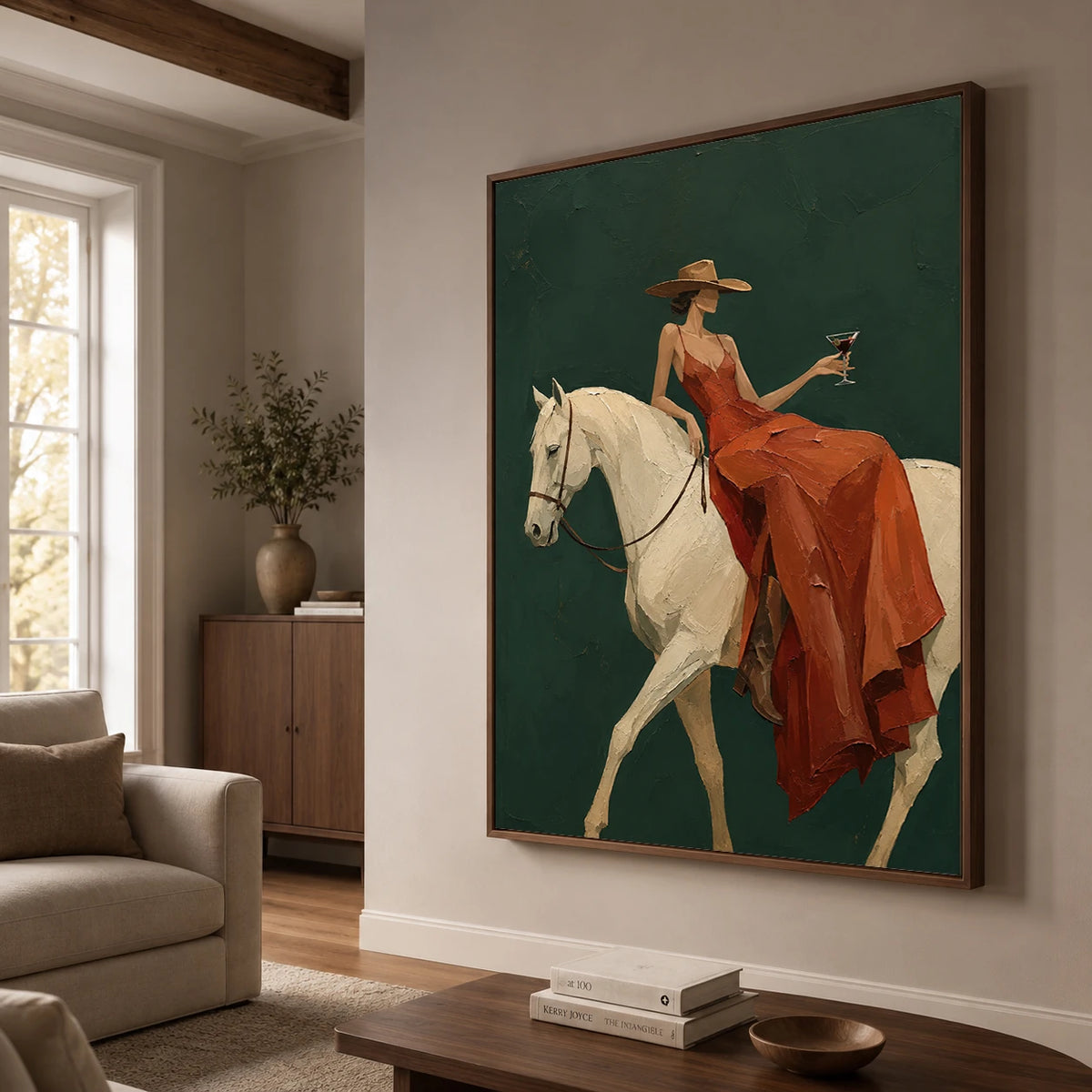 Western Pop Art｜Cowgirl on White Horse