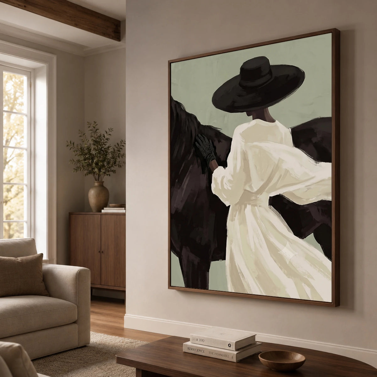 Vintage Americana Art｜Black Hat, White Shadow