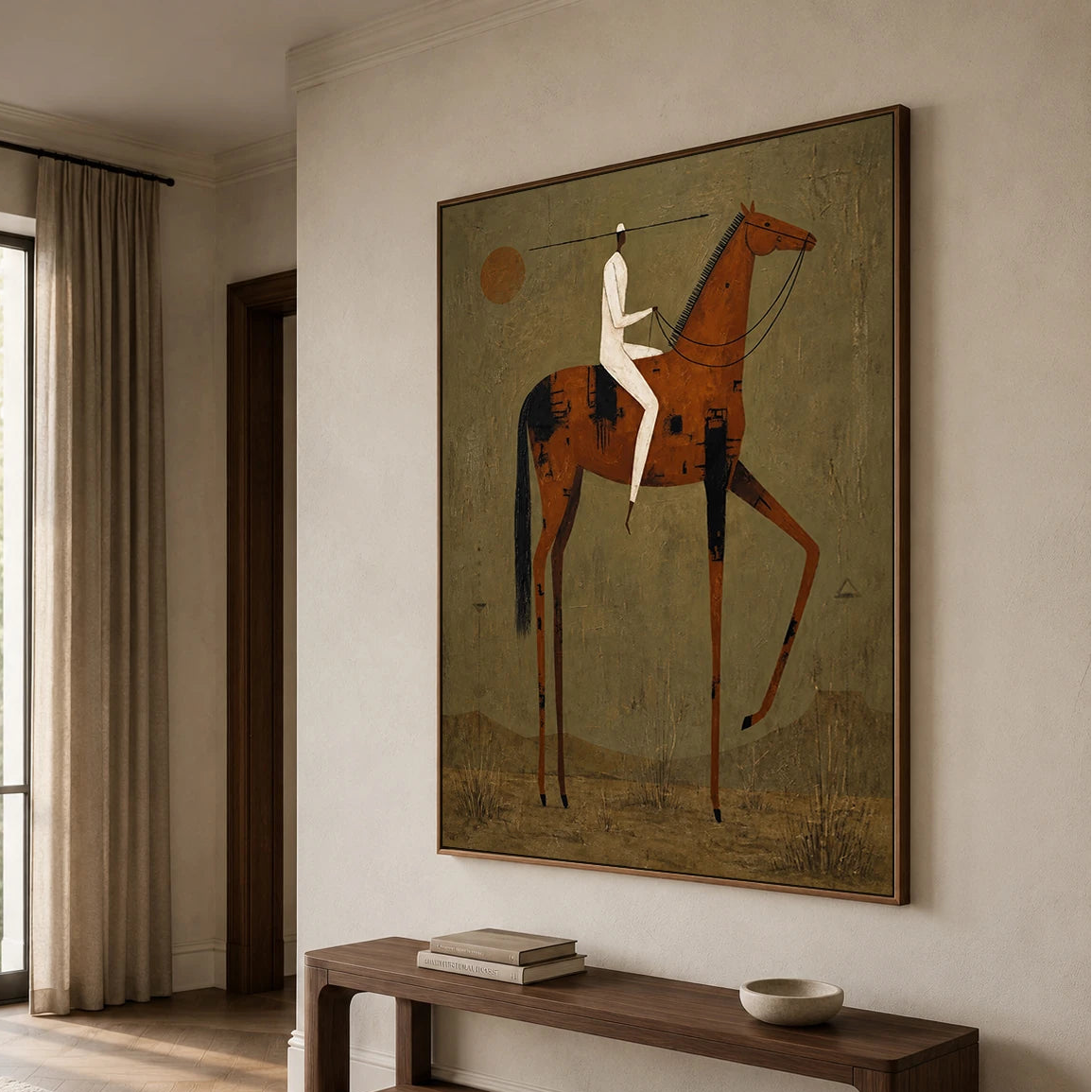 Vintage Americana Art｜Rust Plains Horseman